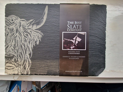 Just Slate JS/CB/R/HC Highland Cow Käsebrett, schwarz, 35*25 cm - BESCHÄDIGUNG