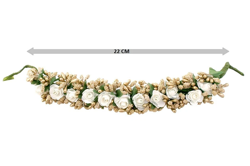 Gajra para mujer Juda Maker de tela blanca Foto 3 de 3