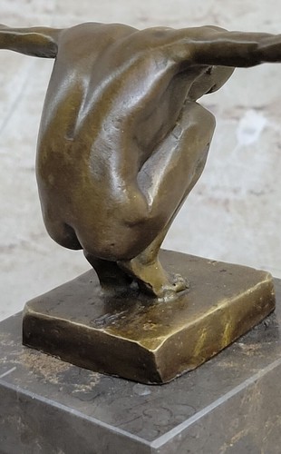 M Lopez Masterpiece The Athlete A Striking Messingskulptur von Ein Swimmer Figur - Bild 9 von 10