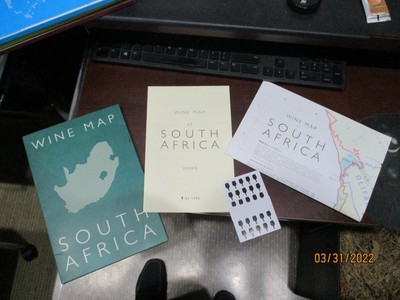 De Long's WINE MAP of SOUTH AFRICA 24  x 36  New in slipcase w/ Index Booklet