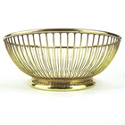 Mid Century Modern Brass Wire Serving Bread Basket Fruit Bowl, Italy ca 1950´s