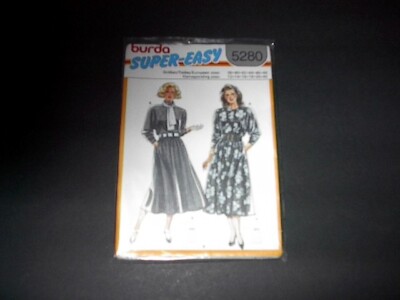 Burda Pattern 5280 Misses' Chic Below Knee Dress in Two Styles  12 ~ 20  Uncut