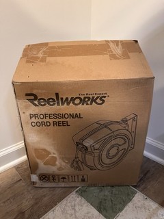 ReelWorks Extension Cord Reel Retractable 14AWGx50' Foot 3C/SJTOW Glow YELLOW