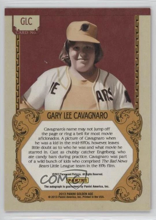 2013 Panini Golden Age Historic Signatures Gary Lee Cavagnaro #GLC Auto - Image 2 of 2
