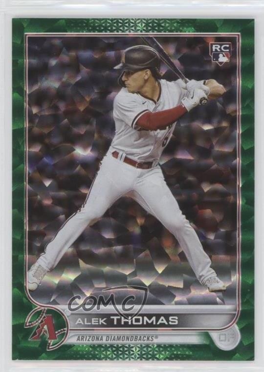 2022 Topps Update Green Foil 308/499 Alek Thomas #US212 Rookie RC 0m89