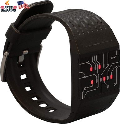 Getdigital Binary Wrist Watch for Professionals with LED Lights - a Black Digita