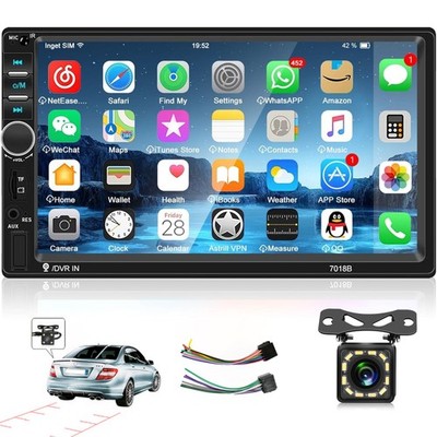 7'' 2 DIN Car Stereo Radio Bluetooth Touch Screen Mirror Link MP5 Player +Camera