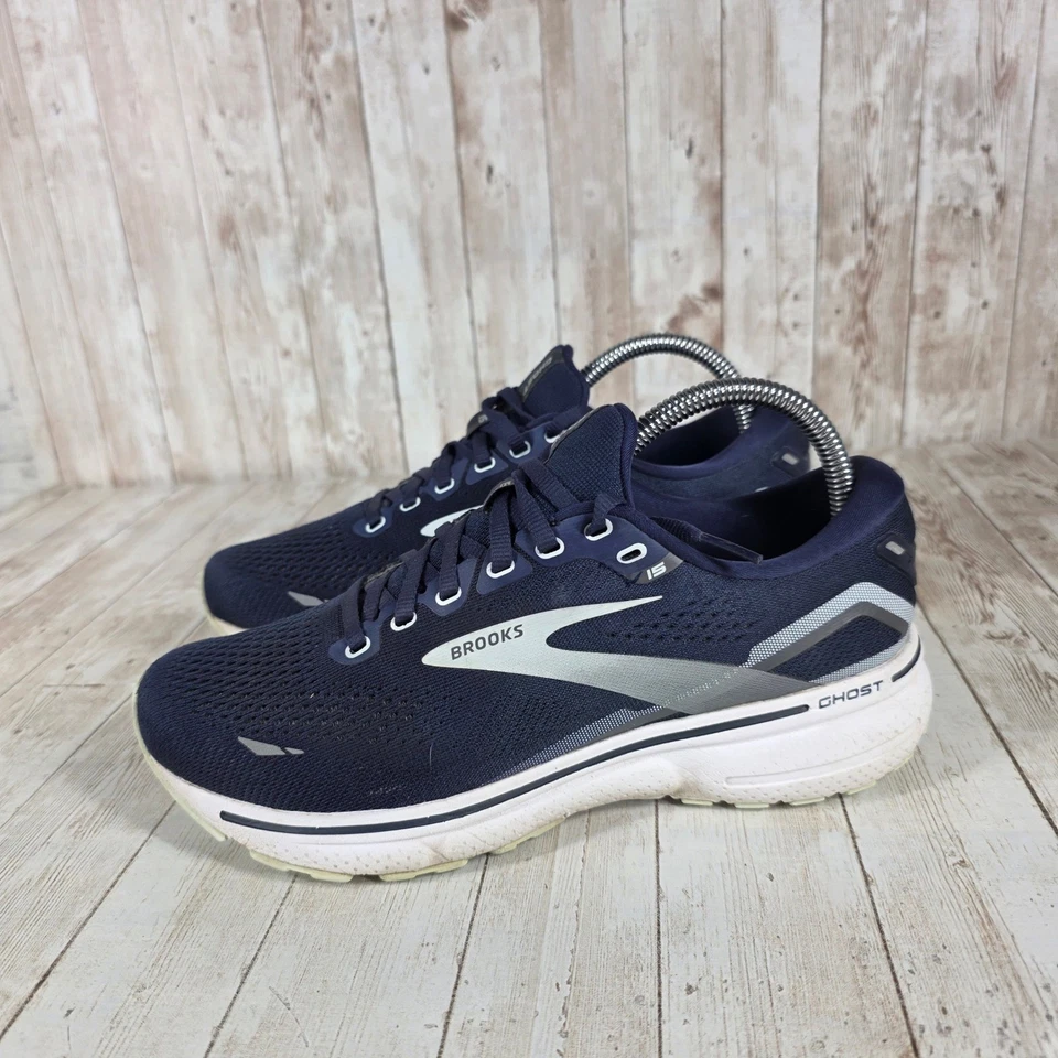 Brooks Ghost 15 Women's Running Shoes Navy Blue Size 8 Wide D Athletic Sneakers - Image 2 of 4