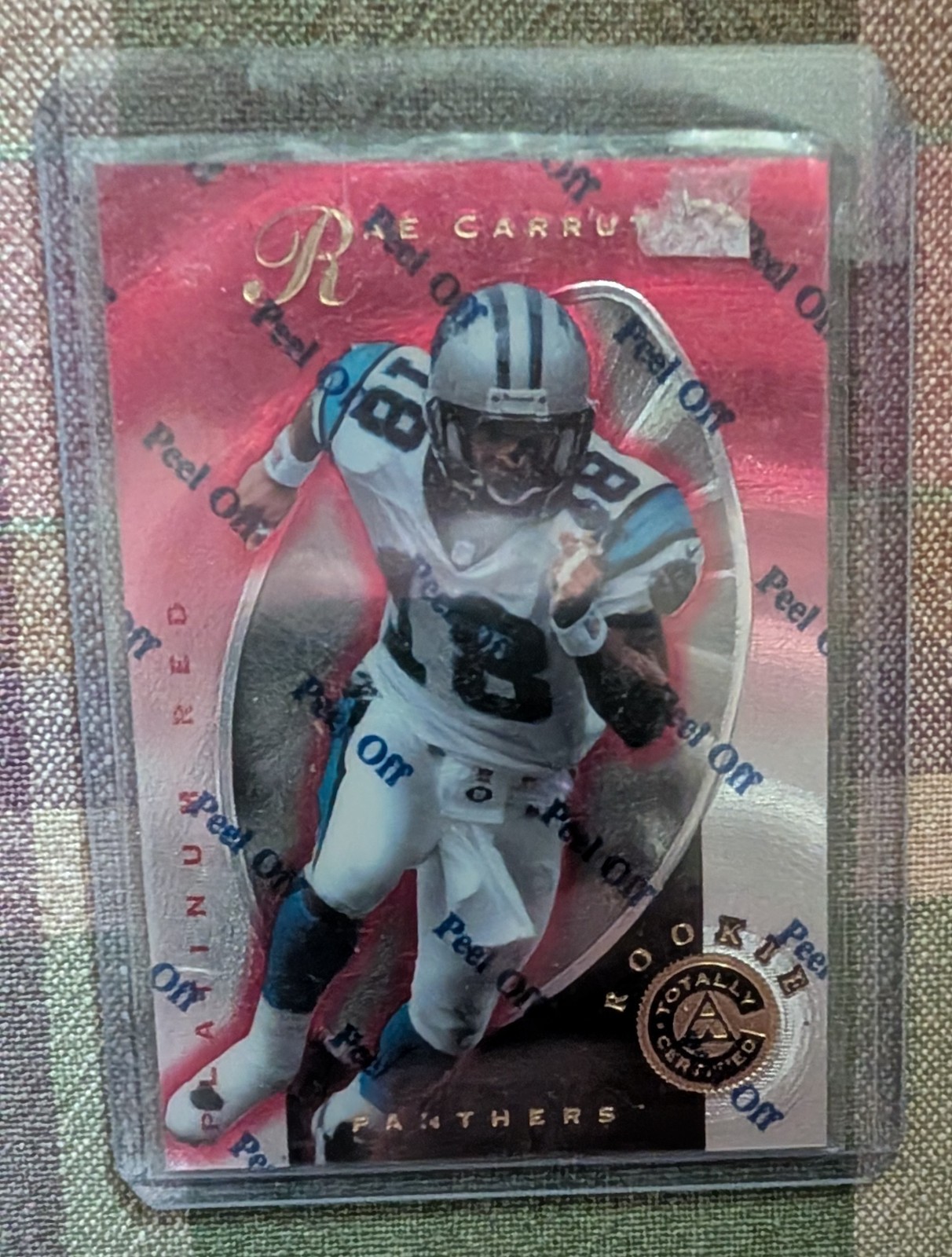 1997 Pinnacle Totally Certified Rae Carruth Carolina Rookie Card #18, Ungraded