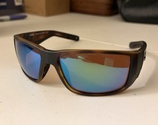 Costa Blackfin PRO Men's Wrap Sunglasses Brown Plastic Frame Blue Mirrored Lens