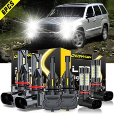 For Jeep Grand Cherokee 1999-2005 6x Led Headlight Bulbs Hilo Beam Fog Lights