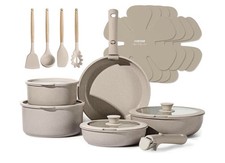 CAROTE 19pcs Pots and Pans Set Non Stick, Nonstick Cookware Set Detachable Handl