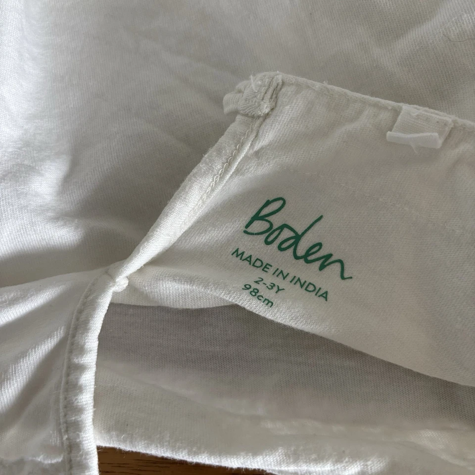 Mini Boden Ivory Blouse Top Girl SZ 2-3 Boho Peasant Cottagecore Coastal Resort - Image 4 of 4