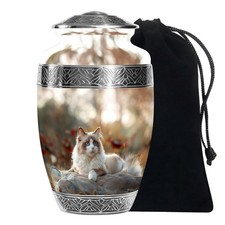 Cat Soul Burial Urn for Ahses Adult Women  Men, Funeral Urn 10 Inch 