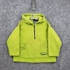VINTAGE Patagonia Kids XXS 3 4 Fleece Hoodie Pullover Green Half Zip Made In USA