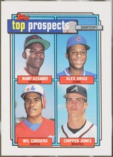 1992 Topps #551 Manny Alexander / Alex Arias / Wil Cordero / Chipper Jones NM
