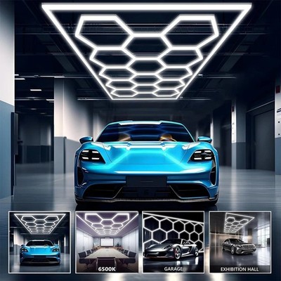 14 Grid Hexagon Garage Lights System Honeycomb Hex LED Light for Garage Gym