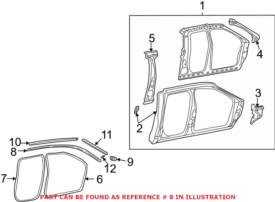 Sello de puerta superior izquierda genuino OEM Mopar Driver para Dodge Ram 1500 55277191AB Foto 3 de 3