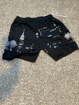 Eric Emanuel New York Skyline Black Size L Mesh Basketball Shorts 