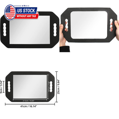 Hairdressing Foam Mirror Double Handle Black Lightweight Hair Salon Back View