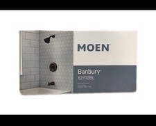 MOEN Banbury Tub and Shower Faucet Set, 1.75 GPM in Matte Black, with Valve