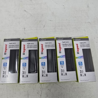 *5 Pack* Legrand Radiant TM873CC10 15 Amp Rocker Wall Switch, 3-Way Decorator