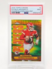 PATRICK MAHOMES II 2025 TOPPS CHROME POWER PLAYERS GOLD /50 CHIEFS PSA 9 Q7468