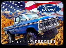 Ford Pickup Driven By Freedom American Flag Refrigerator Magnet Made In The USA