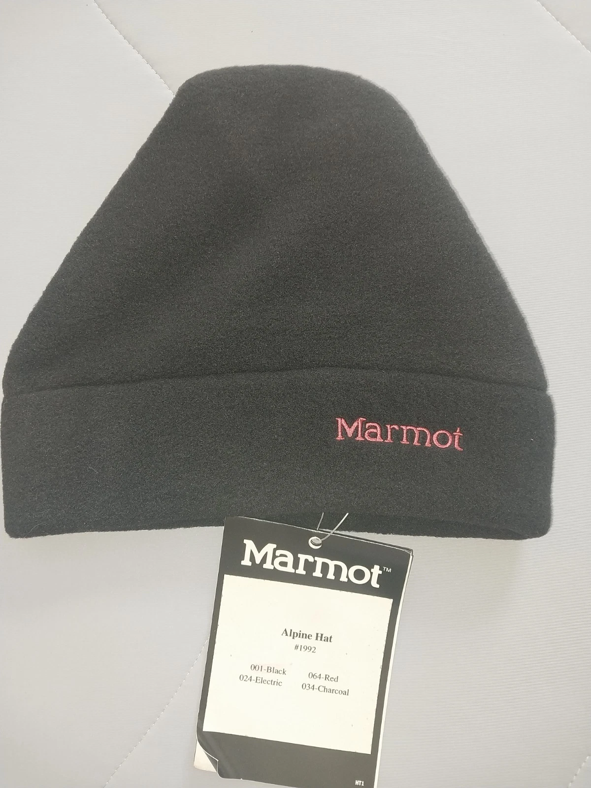 Marmot Alpine Hat #1992 Fleece Beanie NOS NWT Black Made in Canada Vintage