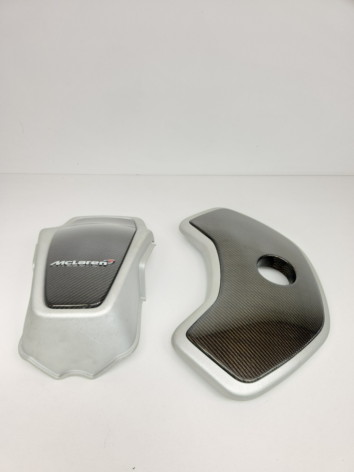 2015-2016 MCLAREN 650S SPIDER CARBON FIBER ENGINE & COOLANT COVER PANEL TRIM OEM