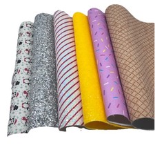 6 Sheets Faux Leather, Glitter Sheets, 8x11 Lot Of Leatherette, Faux Leather IJ