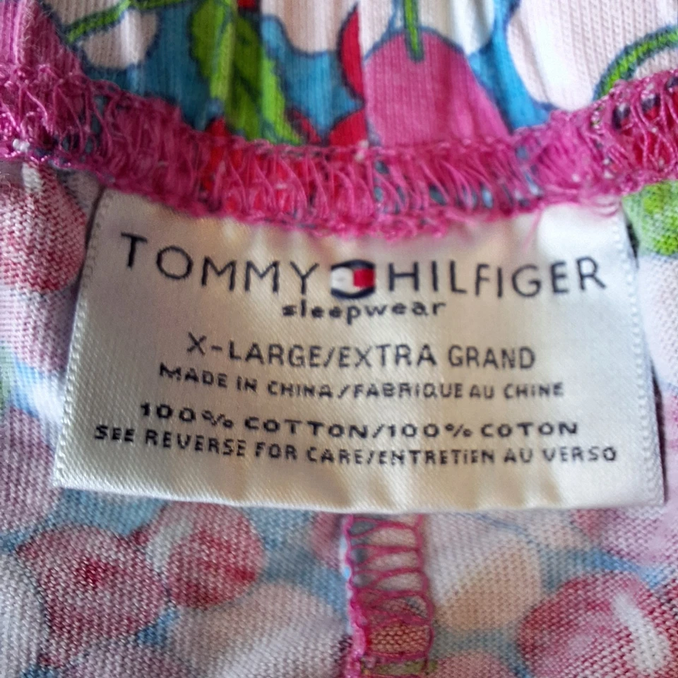 Tommy Hilfiger Cerezas Frutas Salón Pijama Capri Mujer XL Cintura Elástica Algodón Foto 3 de 4