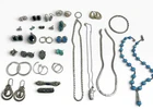 Vintage Art Deco Estate Jewelry Lot All Sterling, 1 Pair 10k Gold Earrings