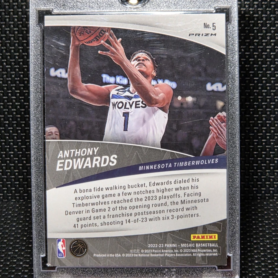 2022-23 Panini Mosaic - Elevate Anthony Edwards #5 Mosaic Prizm - Image 4 of 4