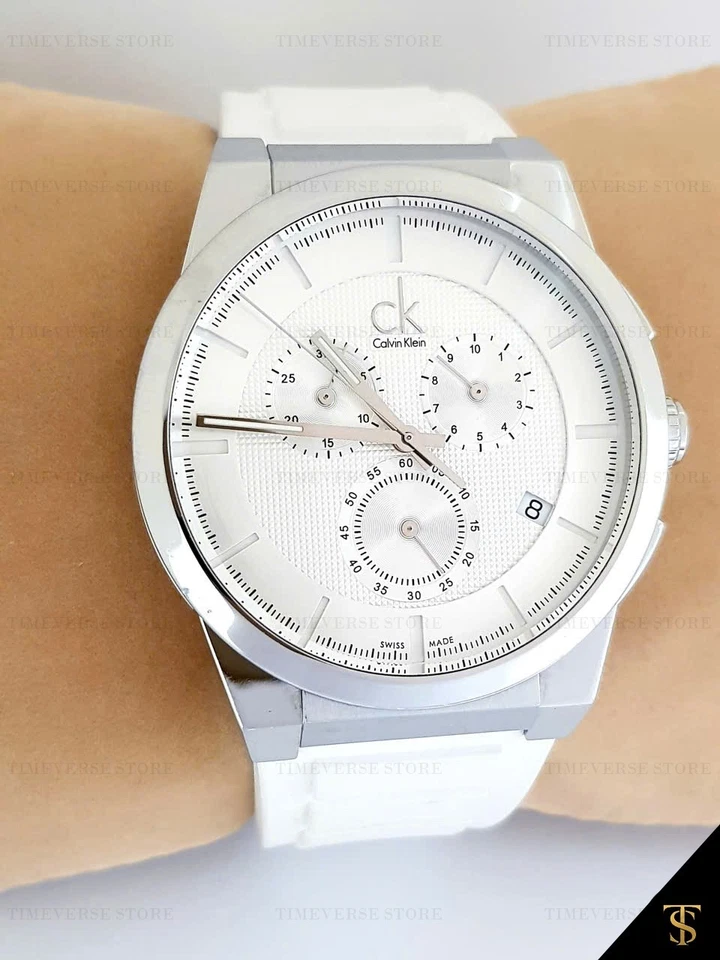 Calvin Klein K25 371 Men’s Chronograph Quartz Watch Sapphire Crystal Steel - image 2 of 4