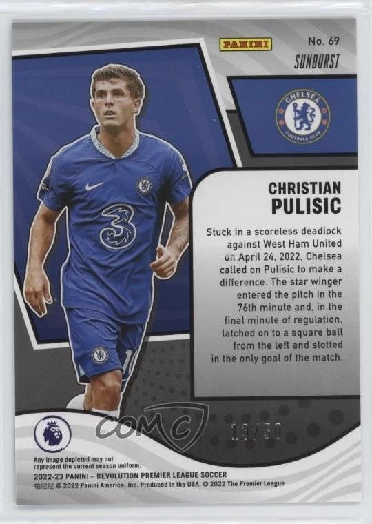 2022-23 Panini Revolution Premier League Sunburst /50 Christian Pulisic #69 - Image 2 of 2