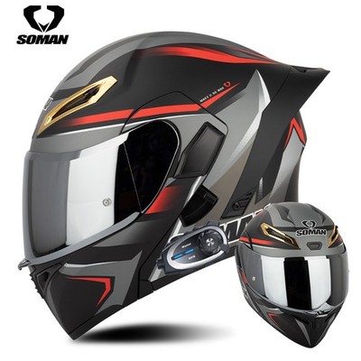 Modular Motorcycle Helmet Built-in Bluetooth Intercom Headset Video Recorder DVR