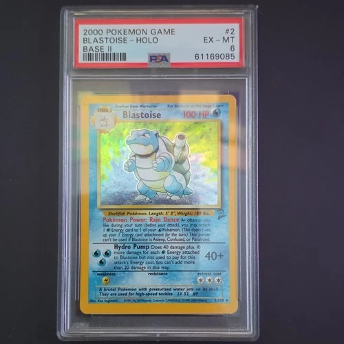 Pokémon Blastoise Holo Rare Base Set 2 2/130 Wizards PSA 6 2000