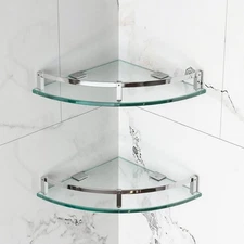 Bathroom Shelves, Shelf Wall Mounted Glass Corner Shower Shelf  (2 Packs)