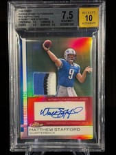 2009 FINEST ROOKIE JERSEY AUTO RED REFRACTORS /15 MATTHEW STAFFORD RPA
