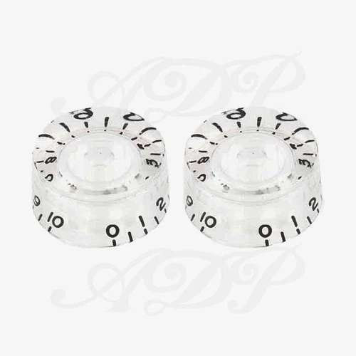 2x Vintage-Style Speed Knobs Clear Inch Size 24 Splines Shaft for Gibson LP Sg #