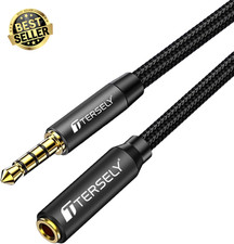 3.5mm TRRS Audio Extension Cable 2M Gold-Plated Nylon Braided Male to Female Aux