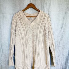 L.L. Bean Men's Signature Cotton Aran Fisherman Sweater