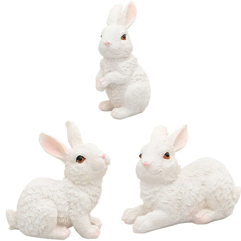 Festive Easter Rabbit Decorations for Table and Garden 9x4x5cm 6x8x4cm - Image 4 of 4