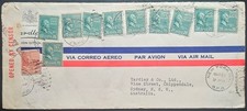 Ny Wwii Censor Tape 10x 20c 10c Prexie 815 825 3x Weight Airmail Australia 1941 Ny Wwii Censor Tape 10x 20c 10c Prexie 815 825 3x Weight Airmail Australia 1941