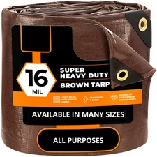 Heavy Duty Tarpaulin 16Mil Finished Size Waterproof Poly Tarp Canopy Shade Cover