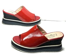 L’artiste Red Platform Wedge Sandals Spring Step ALLURIN Heels Size 9 US/40 EUR