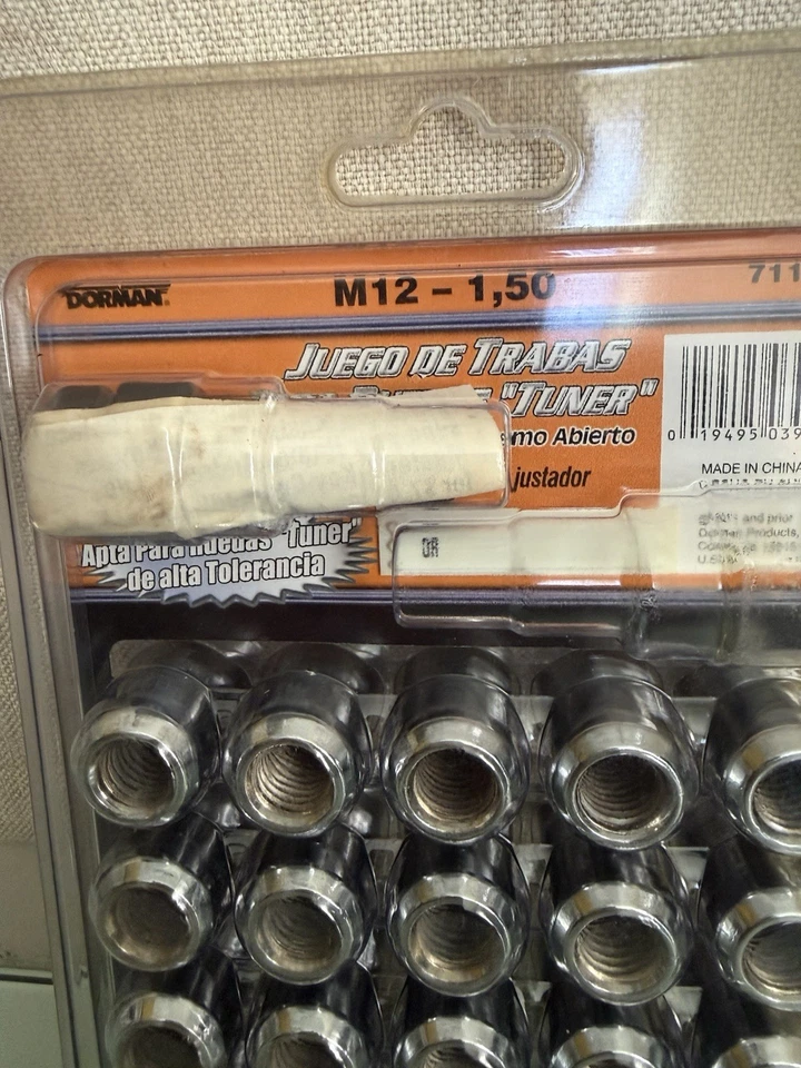 Juego de bloqueo de rueda cromado Dorman 711-345 M12 - 1,50 para ruedas sintonizadoras de tolerancia apretada Foto 4 de 4