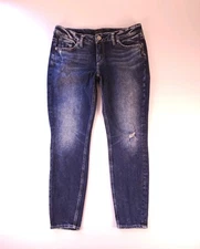Silver Jeans Co. Elyse Skinny Women's Distressed Embroidered W 29 L 27 Slimming