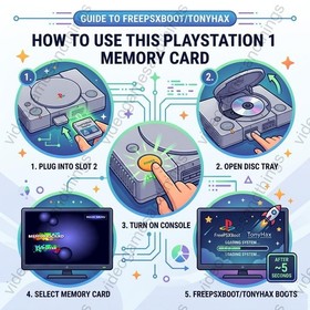 FreePSXBoot PS1 Memory Card with Unirom8 Sony PlayStation PSX